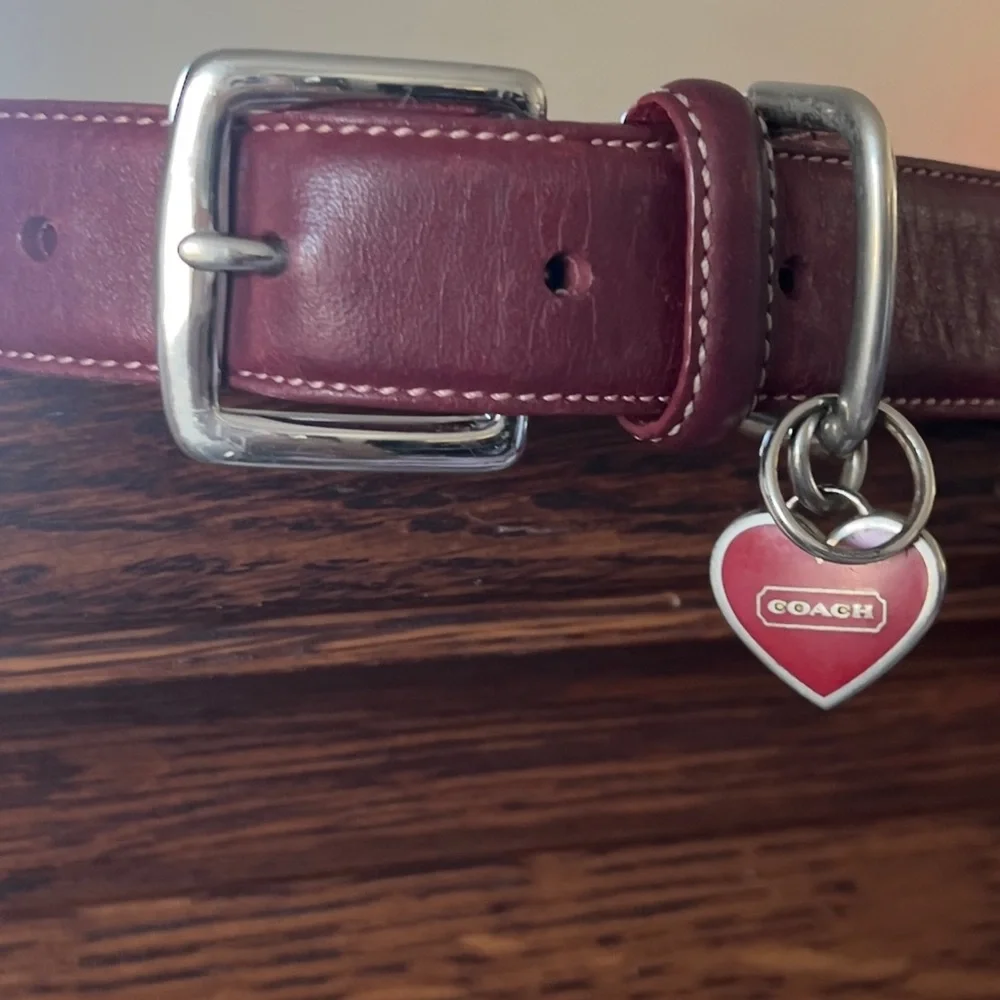 Vintage Coach Red Leather Dog Collar Size L